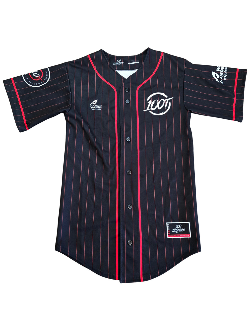 100 Thieves Limited Edition 2018 Baseball Jersey | Men’s Small | Pinstriped 100T